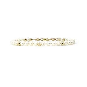 Pulsera Perla Barroca Natural 4mm Oro 14k By Thiago Turcott®