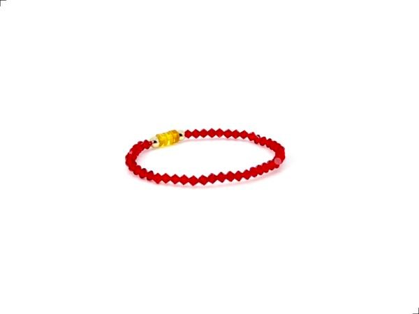 Pulsera Protección Ámbar Natural Oro Italiano 14k Swarovski Bordo By Thiago Turcott® - Image 3