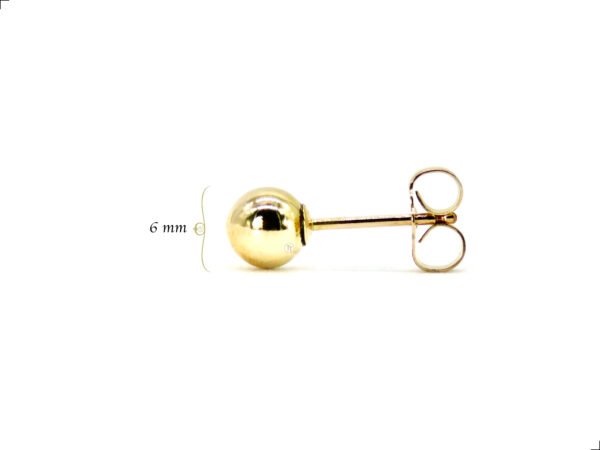 Aretes Broquel Bola 6 Mm Oro Italiano 14k By Thiago Turcott® - Image 6