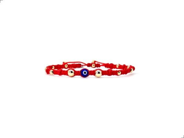 Pulsera Shambhala Roja Ojo Turco Oro 14k By Thiago Turcott®