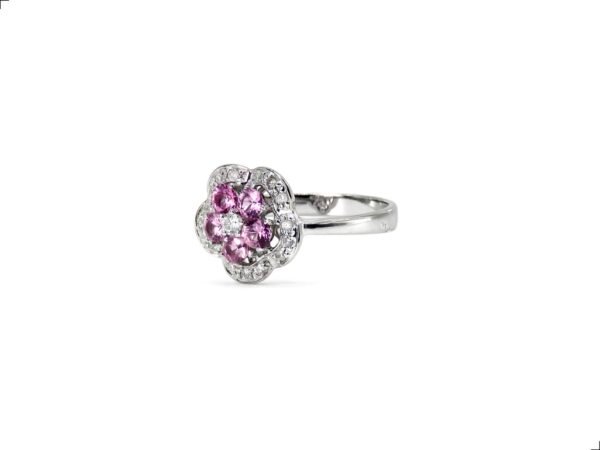 Anillo Oro 14k Zafiro Rosa Flor By Thiago Turcott® - Image 4
