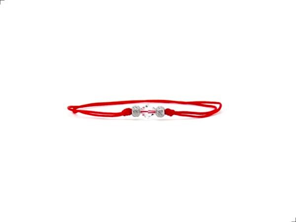 Pulsera Kabbalah Punto Swarovski Preciosa Cordón Rojo Titanio 18k By Thiago Turcott®