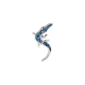 Prendedor Broche Cocodrilo Swarovski Preciosa Azul Mix By Thiago Turcott®