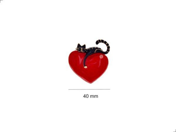 Prendedor Broche Corazón Gato Red Enamel By Thiago Turcott® - Image 3