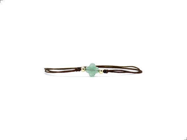 Pulsera Jade Trébol Oro 14k Cordón By Thiago Turcott®