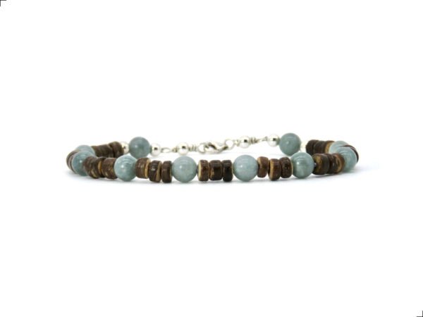 Pulsera Jade Bola Plata 925 Madera Hombre By Thiago Turcott®