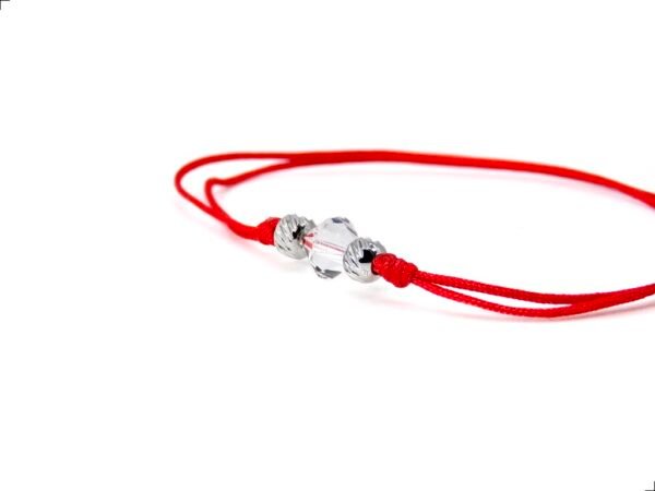 Pulsera Kabbalah Punto Swarovski Preciosa Cordón Rojo Titanio 18k By Thiago Turcott® - Image 2
