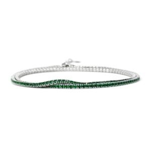 Pulsera Esmeralda Plata De 1ra Ley 925 Doble By Thiago Turcott®
