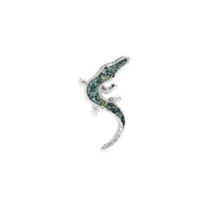 Prendedor Broche Cocodrilo Swarovski Preciosa Verde Mix By Thiago Turcott®