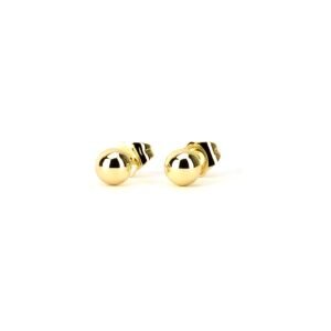 Aretes Broquel Bola 6 Mm Oro Italiano 14k By Thiago Turcott®