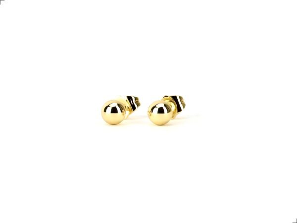 Aretes Broquel Bola 5 Mm Oro Italiano 14k By Thiago Turcott®