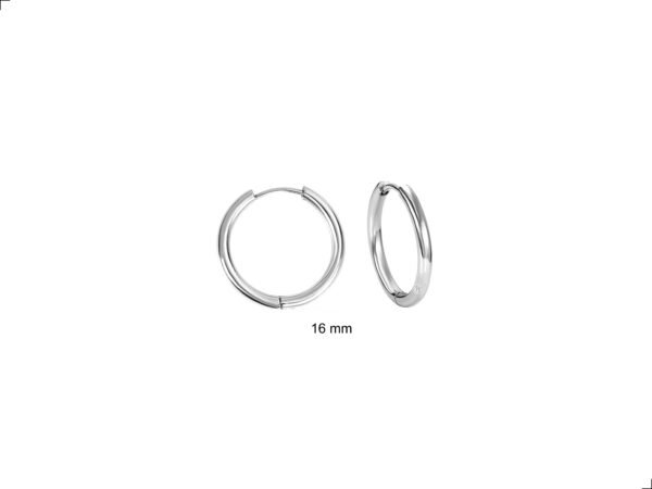 Aretes Arracadas Titanio 18k Simple Desing 16mm By Thiago Turcott® - Image 2