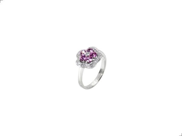 Anillo Oro 14k Zafiro Rosa Flor By Thiago Turcott® - Image 2