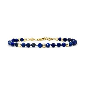 Pulsera Lapislázuli Facetado Oro Italiano 14k By Thiago Turcott®