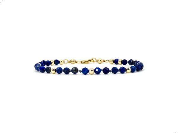 Pulsera Lapislázuli Facetado Oro Italiano 14k By Thiago Turcott®
