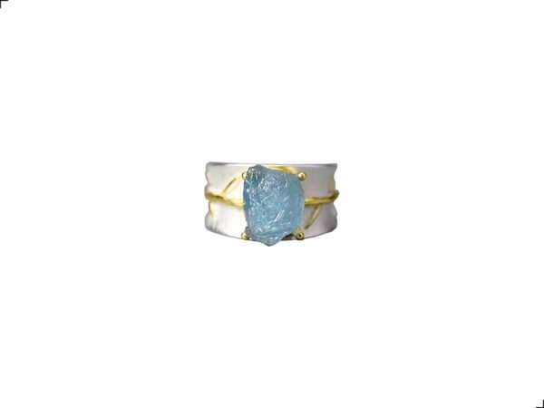 Anillo Aguamarina Plata 1ra Ley 925 Lineas Barroque By Thiago Turcott® - Image 2