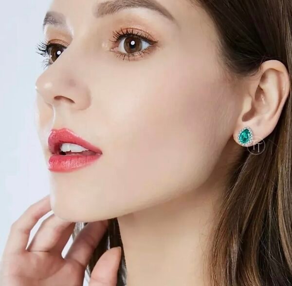 Aretes Esmeralda Drop Plata 1ra Ley 925 By Thiago Turcott® - Image 2