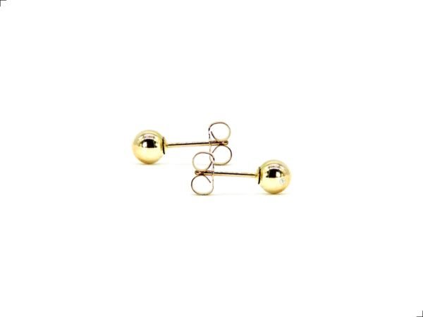 Aretes Broquel Bola 5 Mm Oro Italiano 14k By Thiago Turcott® - Image 2