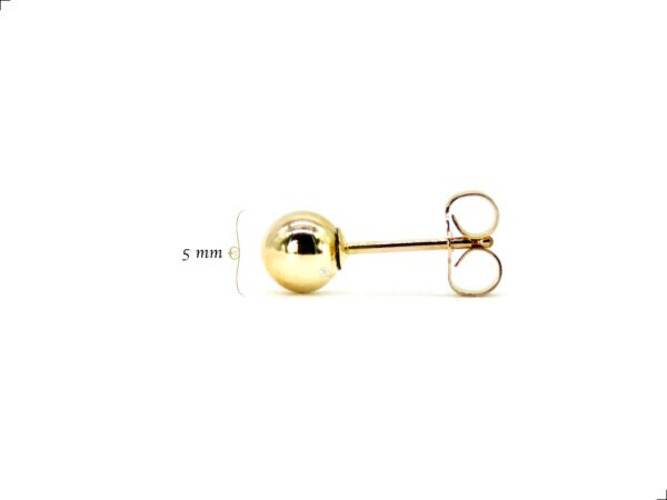 Aretes Broquel Bola 5 Mm Oro Italiano 14k By Thiago Turcott® - Image 6