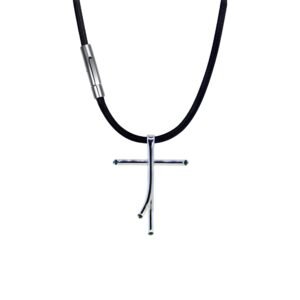 Collar Cruz Nastro Plata 1ra Ley 925 Esmeralda By Thiago Turcott®