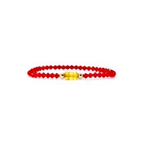 Pulsera Protección Ámbar Natural Oro Italiano 14k Swarovski Bordo By Thiago Turcott®
