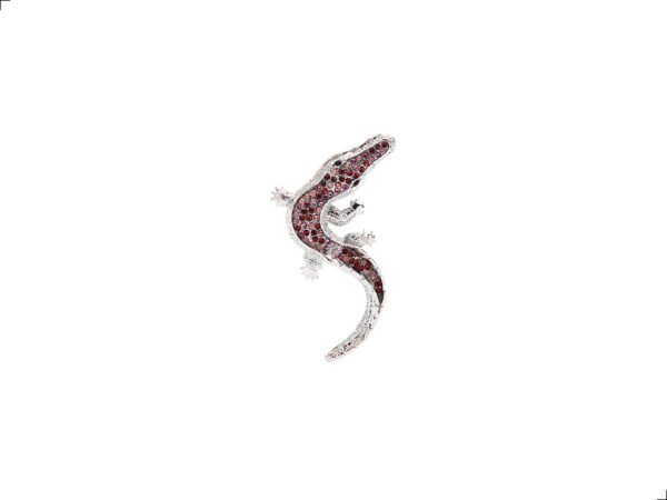 Prendedor Broche Cocodrilo Swarovski Preciosa Multicolor By Thiago Turcott®