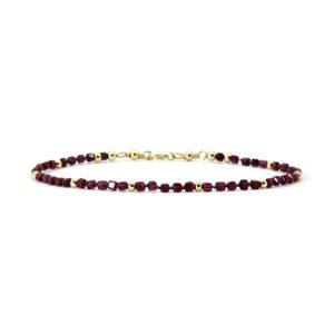Pulsera Granate Cubo Oro Italiano 14k By Thiago Turcott®