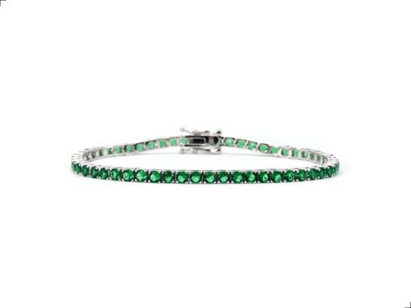 Pulsera Esmeraldas Tenis Plata 1ra Ley 925 By Thiago Turcott®