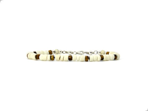 Pulsera Ojo De Tigre Plata 925 Madera Hombre By Thiago Turcott®