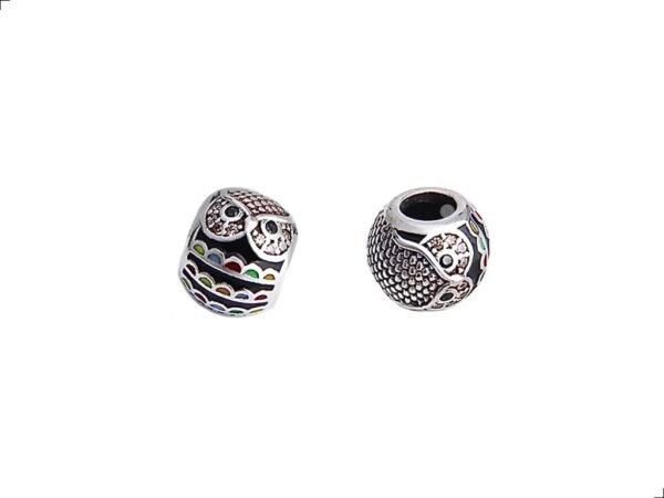 Charm Búho Plata Esterlina 925 Zirconia Cz Black By Thiago Turcott® - Image 2
