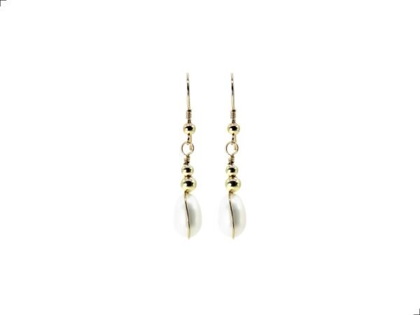 Aretes Perla Blanca Nacarada Drop Oro Italiano 14k By Thiago Turcott®