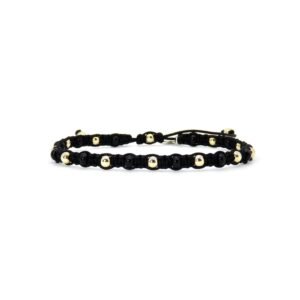Pulsera Shambhala Negra Oro 14k By Thiago Turcott®