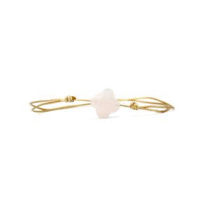 Pulsera Cuarzo Rosa Trébol By Thiago Turcott®
