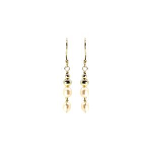 Aretes Perla Salmón Nacarada Rice Oro Italiano 14k By Thiago Turcott®