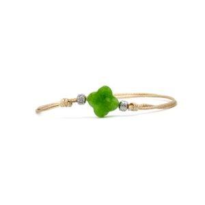 Pulsera Jade Trébol Titanio 18k Hilo Seda By Thiago Turcott®