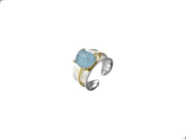 Anillo Aguamarina Plata 1ra Ley 925 Lineas Barroque By Thiago Turcott®