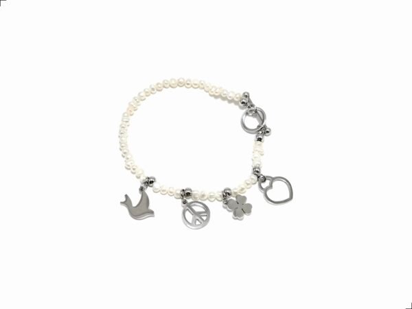 Pulsera Perlas Símbolos Titanio 18k By Thiago Turcott®
