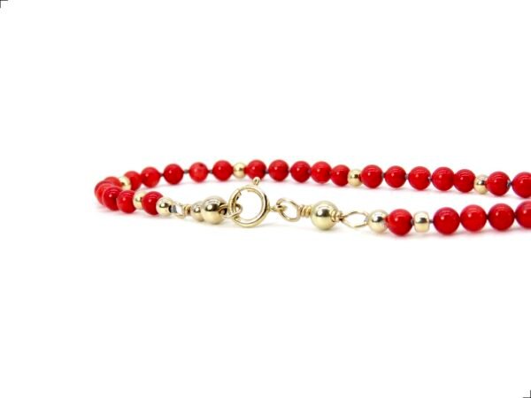 Pulsera Coral Rojo Oro Italiano 14k By Thiago Turcott® - Image 3