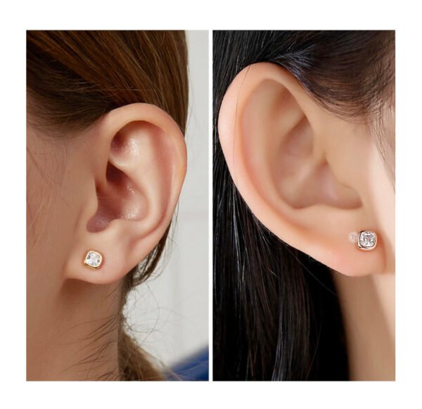 Aretes Plata 1ra Ley 925/18k Square By Thiago Turcott® - Image 2
