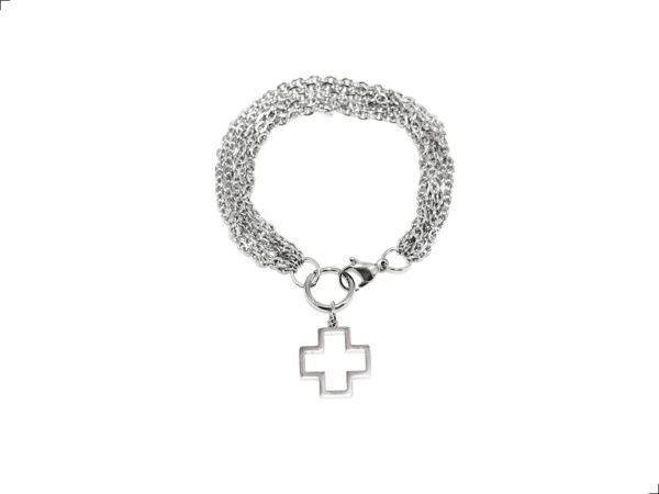 Pulsera Cadenas Cruz Titanio 18k By Thiago Turcott®