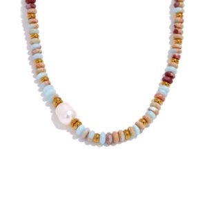 Collar Piedra Natural Perla Titanio 18k By Thiago Turcott®