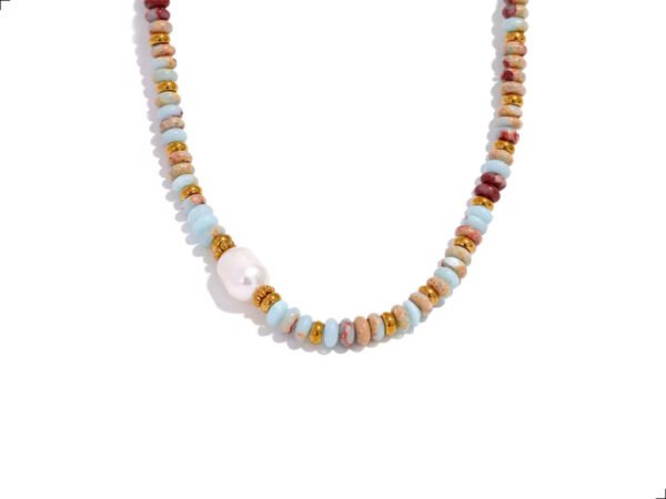 Collar Piedra Natural Perla Titanio 18k By Thiago Turcott®