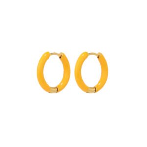 Arracadas Huggies Titanio 18k Enamel Anaranjado By Thiago Turcott®