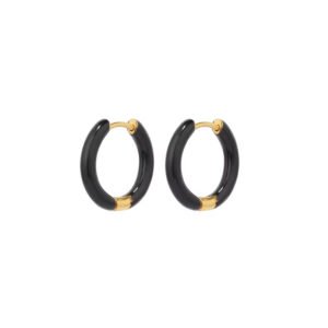 Arracadas Huggies Titanio 18k Enamel Negro By Thiago Turcott®