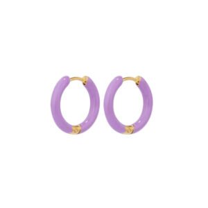 Arracadas Huggies Titanio 18k Enamel Lila By Thiago Turcott®