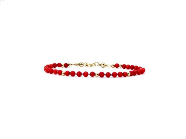 Pulsera Coral Rojo Oro Italiano 14k By Thiago Turcott®