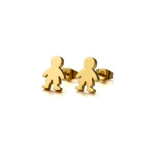 Aretes Niño Liso Espejo Gold Titanio 18k By Thiago Turcott®