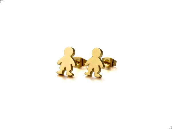 Aretes Niño Liso Espejo Gold Titanio 18k By Thiago Turcott®