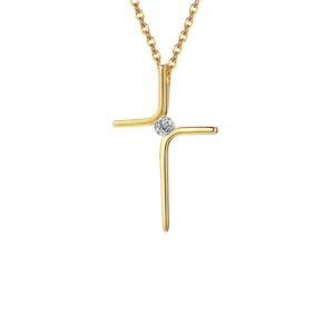 Collar Cruz Titanio 18k Diamante Creado By Thiago Turcott®