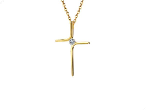 Collar Cruz Titanio 18k Diamante Creado By Thiago Turcott®